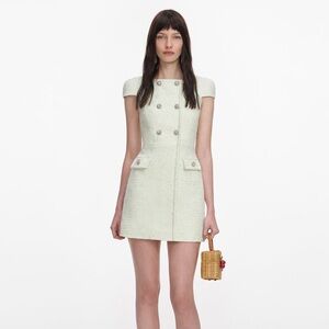 Self-Portrait NWOT LIME BOUCLE MINI DRESS